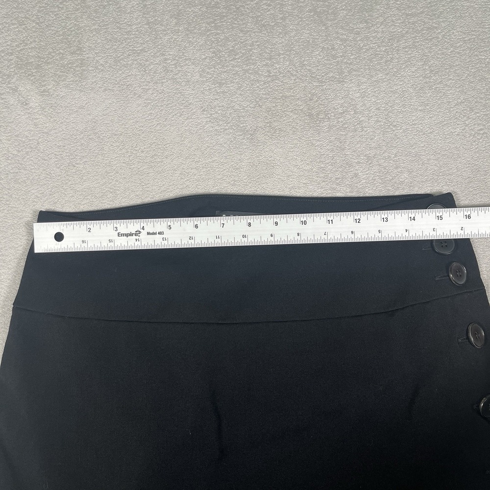 Annex Women's Size 12 Black 100% Wool Midi Skirt Button Front A-Line *EUC - Picture 10 of 10